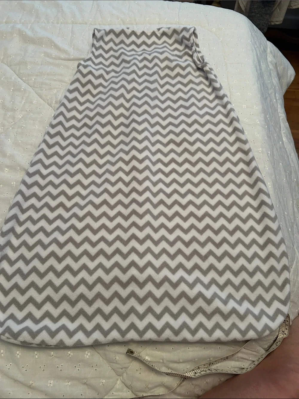 Unisex Gray and White Chevron Baby sleep Sack